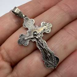 New Pendant Cross Icon Sterling Silver 925 Jewelry Jesus Christian Religious 2gr