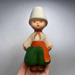 1970s Vintage USSR Rubber Cossack Boy Toy Soviet Figurine Signed Soviet Ukraine