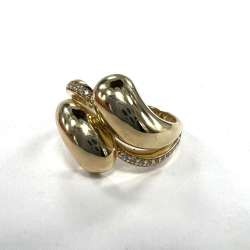 Unique 14K Yellow Gold Ring Modern Design with Elegant Charm Water Drop Shape