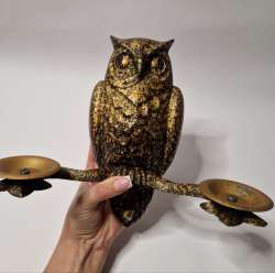 Vintage Soviet Cast Iron Wall Candle Holder Owl Candle Holder USSR Vintage