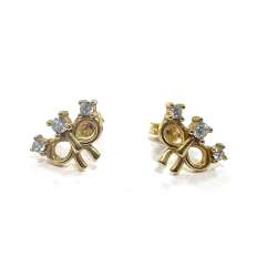 Charming 14K Gold Papillon Earrings adorned with  zircon, elegant and style