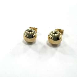 14K Yellow Gold Ball Earrings – Lightweight, Smooth and Elegant