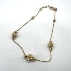 14K yellow gold ball bead bracelet  tones, elegant and chic