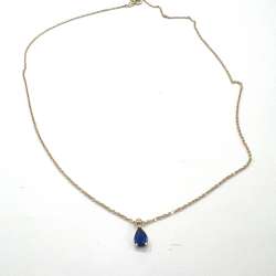 14K yellow gold necklace with a beautiful sapphire stone pendant private gift