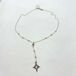 Charming 14K yellow gold necklace with a star design for daily wear good gift