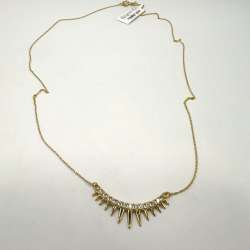 14K Yellow Gold Necklace with White Zircon – Elegant and Delicate