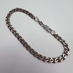Solid 925 Sterling Silver Marked Chain Bracelet Classic Link Design 5.31 gr