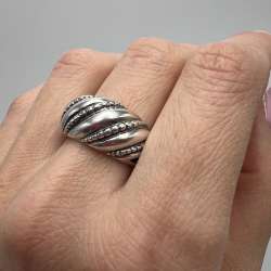 Vintage USSR Sterling Silver 925 Ring Jewelry Women's Beautiful Stamp Size 8.5US