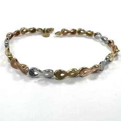 Infinity bracelet crafted yellow, white & rose gold, soft, elegant, and timeless
