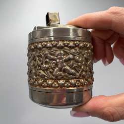 Vintage Erhard & Sohne Brass Table Lighter Baroque Cherub German Collectible