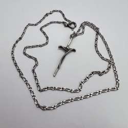Vintage 925 Sterling Silver Cross Pendant with Marked Chain Necklace 3.10 g