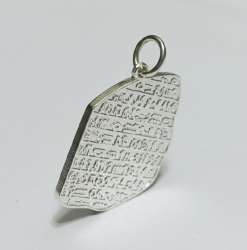 Elegant Silver-Plated Egyptian Pendant – Inspired by Ancient Rosetta Stone Handm