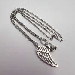 Vintage 925 Silver Angel Wing Pendant Necklace, Delicate Women's Jewelry
