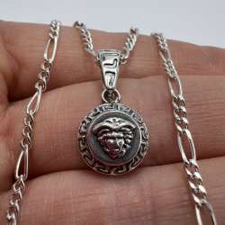 Vintage Necklace Pendant Chain Sterling Silver 925 Jewelry Women's Stamped 5.50g