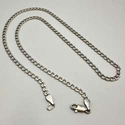 Vintage Elegant 925 Sterling Silver Chain Necklace – Classic Figaro Link