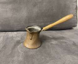 Handcrafted Turkish Coffee Pot with Wooden Handle