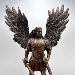 Archangel-Michael-Statue-Polystone-Bronze-Religious-Home-Decor-Gift-Italy-27cm