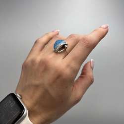 Vintsge 925 sterling Silver Ring Turquoise Jewelry Marked Size 9.5