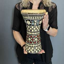 Darbuka Hand Drum 30cm Goblet Percussion Traditional Inlaid Mosaic Skin Head
