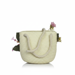 Woven Straw Floral Crossbody Bag Women's Summer Beach Shoulder Purse Vacation Chic