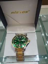 RISTOS watch  Men's Luxury Quartz. gold and green