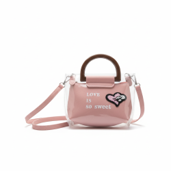 Pink Clear Mini Crossbody Bag Top Handle Women's Fashion Handbag 'Love is So Sweet'