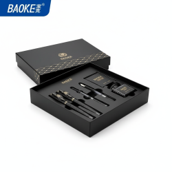 Pauck High Quality Black Ink Pen Gift Set, Luxury Smooth Ink Bottle and 6 Cartridges