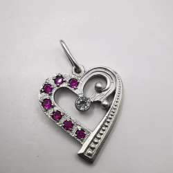 Vintage Elegant Pendant  made of 925 silver, handmade,Cetrin Ruby 3.06 g