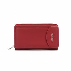 New Elegant Red Women's Wallet Clutch Purse Card Slots Coin Zipper Secure Closure Gift