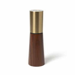 Handcrafted Wood & Brushed Gold Salt Shaker Modern Table Kitchen Decor Elegant