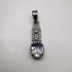 Vintage Elegant Pendant  made of 925  Silver,handmade ,Pink Topaz, Zircon 1,79g