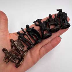 Vintage Bronze Roman Gallic War Soldiers 1980s Set of 7 Mini Figures Gift