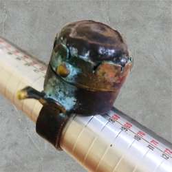 Primitive Men’s Antique Egyptian Bronze Ring with Lava Stone & Hidden Compartmen