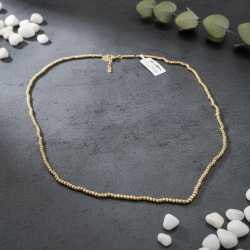 IZES 14K Yellow Gold Twisted Chain Necklace Delicate Everyday Layering Fine Jewelry