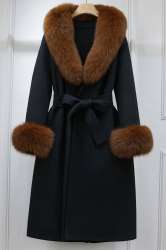 Felt and fur jacket in various colors, 100 cm long, different sizes