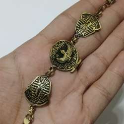 Handmade copper bracelet with Egyptian pharaoh designs vintage-style jewelry