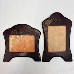 Antique Wooden Photo Frames Set Pre-1917 Handmade Art Nouveau Ukraine Vintage