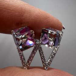 Stylish Xuping stud earrings with Swarovski crystals Modern jewelry for women