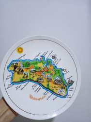 Vintage Menorca Spain Souvenir Ceramic Plate – Colorful Map Design – Collectible