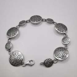 Vintage Beautiful Bracelet Jewelry,925 Sterling Silver, Handmade  11,95g