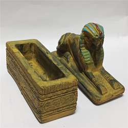 Ancient Egyptian pharaoh statue box unique collectible antique decorative piece