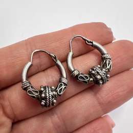 Vintage Pair Of Stud Earrings Sterling Silver 925 Jewelry Women's Stamped 5.57gr