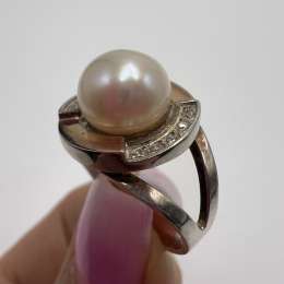 Vintage Cute Ring Gilt Sterling Silver 925 Stone Jewelry Women's Stamped S 7.5US