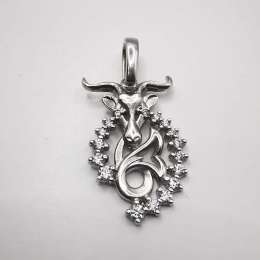 Vintage  pendant made of 925 silver,handmade, Cubic zirconia  2,44g