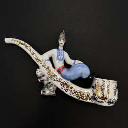 Vintage Ukrainian Porcelain Pipe Kozak Vakula Devil 1980s Kyiv Factory Mark
