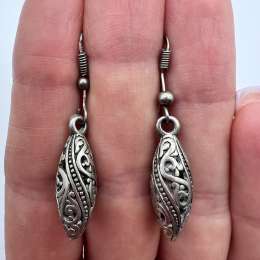 Vintage Beautiful Pair Of Stud Earrings Sterling Silver 925 Dangle Jewelry Used
