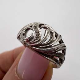 Vintage USSR Ring Sterling Silver 925 Filigree Jewelry Women's Cut Signed Size 7
