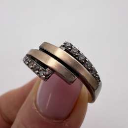 Vintage Ring Gilt Sterling Silver 925 Stone Jewelry Women's Cut Signed Size 9 US