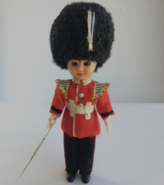 VTG British Royal Guard Doll Sleepy Eyes Rifle Uniform 6.5