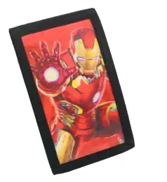 New Marvel Iron Man 3D Tri-Fold Wallet Avengers Age of Ultron Vinyl Black & Red